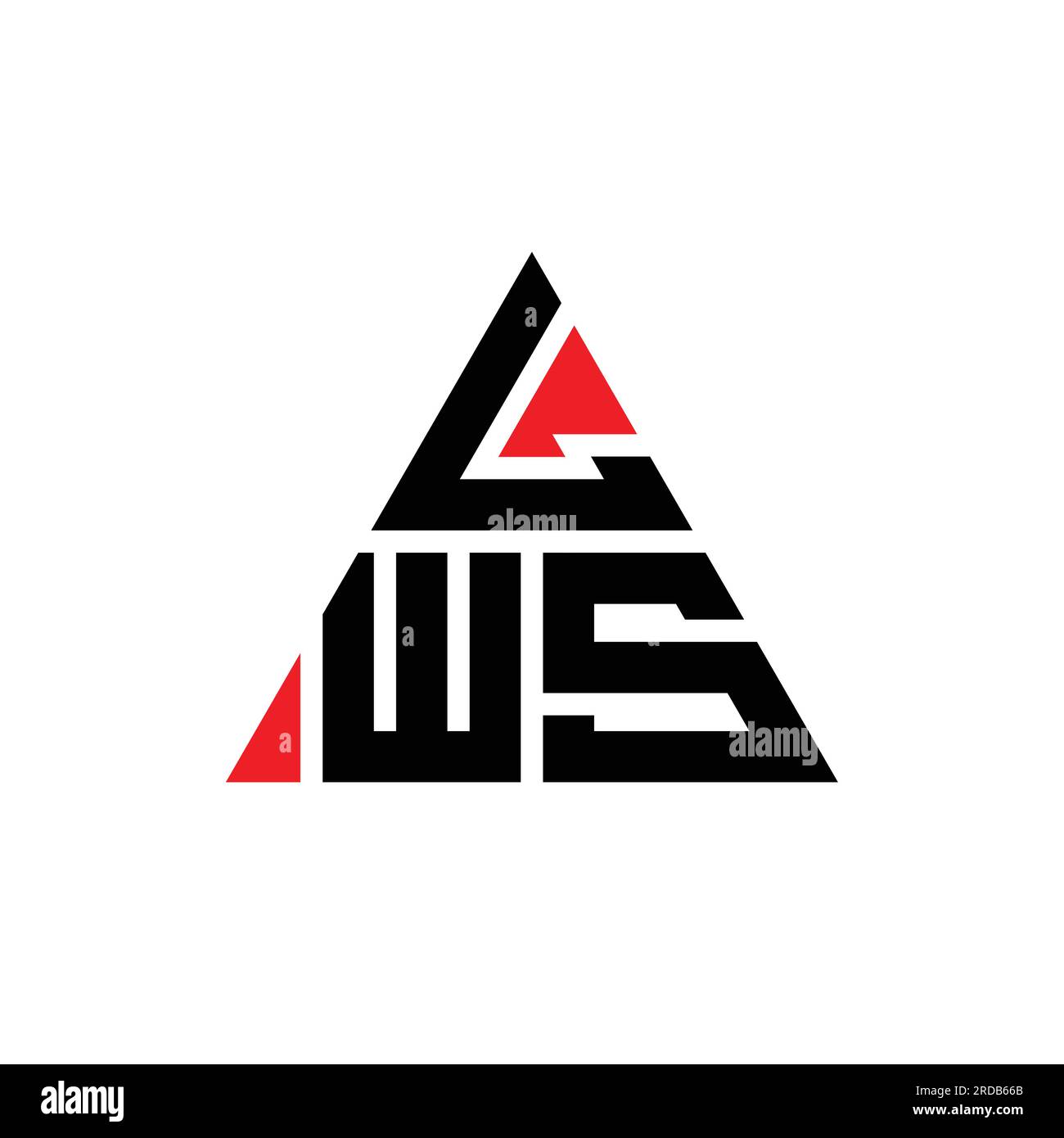 LWS triangle letter logo design with triangle shape. LWS triangle logo design monogram. LWS triangle vector logo template with red color. LWS triangul Stock Vector