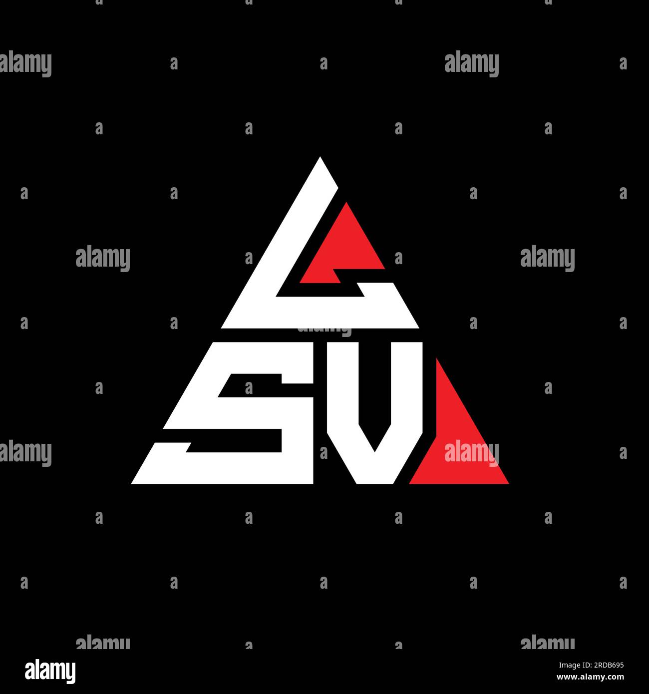 LSV triangle letter logo design with triangle shape. LSV triangle logo