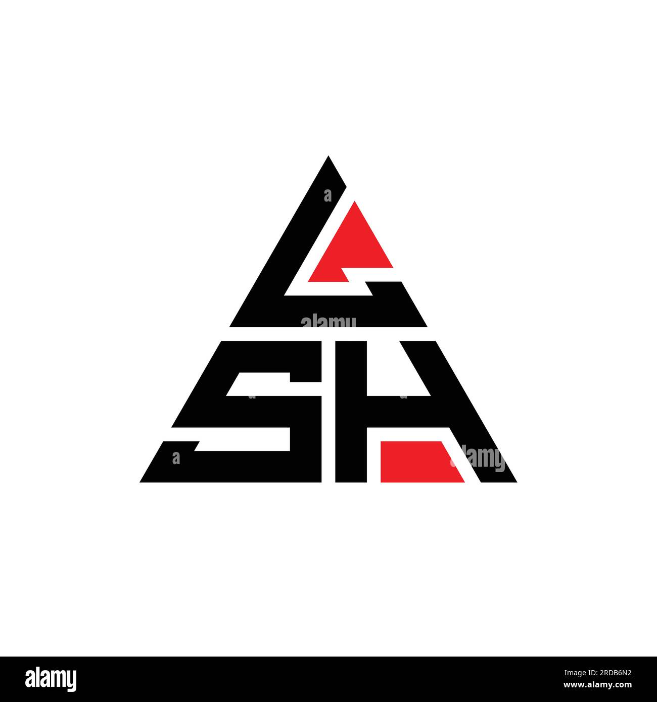 LSH triangle letter logo design with triangle shape. LSH triangle logo design monogram. LSH triangle vector logo template with red color. LSH triangul Stock Vector
