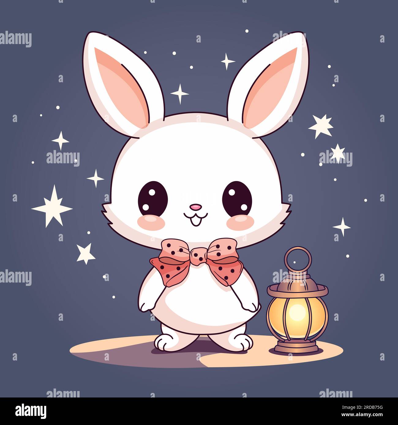 Drawing Rabbit Lanttern Cute rabbit with lantern. Happy Mid autumn festival. Vector ...