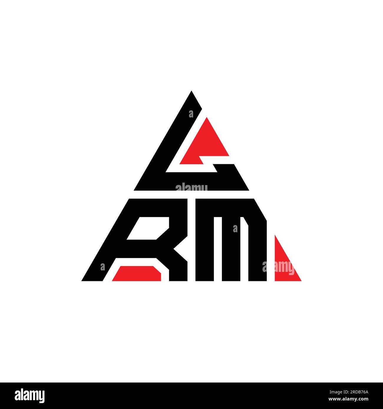 LRM triangle letter logo design with triangle shape. LRM triangle logo design monogram. LRM triangle vector logo template with red color. LRM triangul Stock Vector