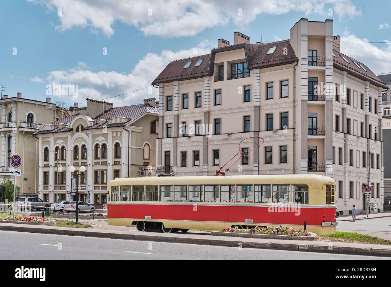 First Tram In Riga Vintage tram in Tram Museum outdoors, Kazan, Russia. The RVZ-6 wagon by ...