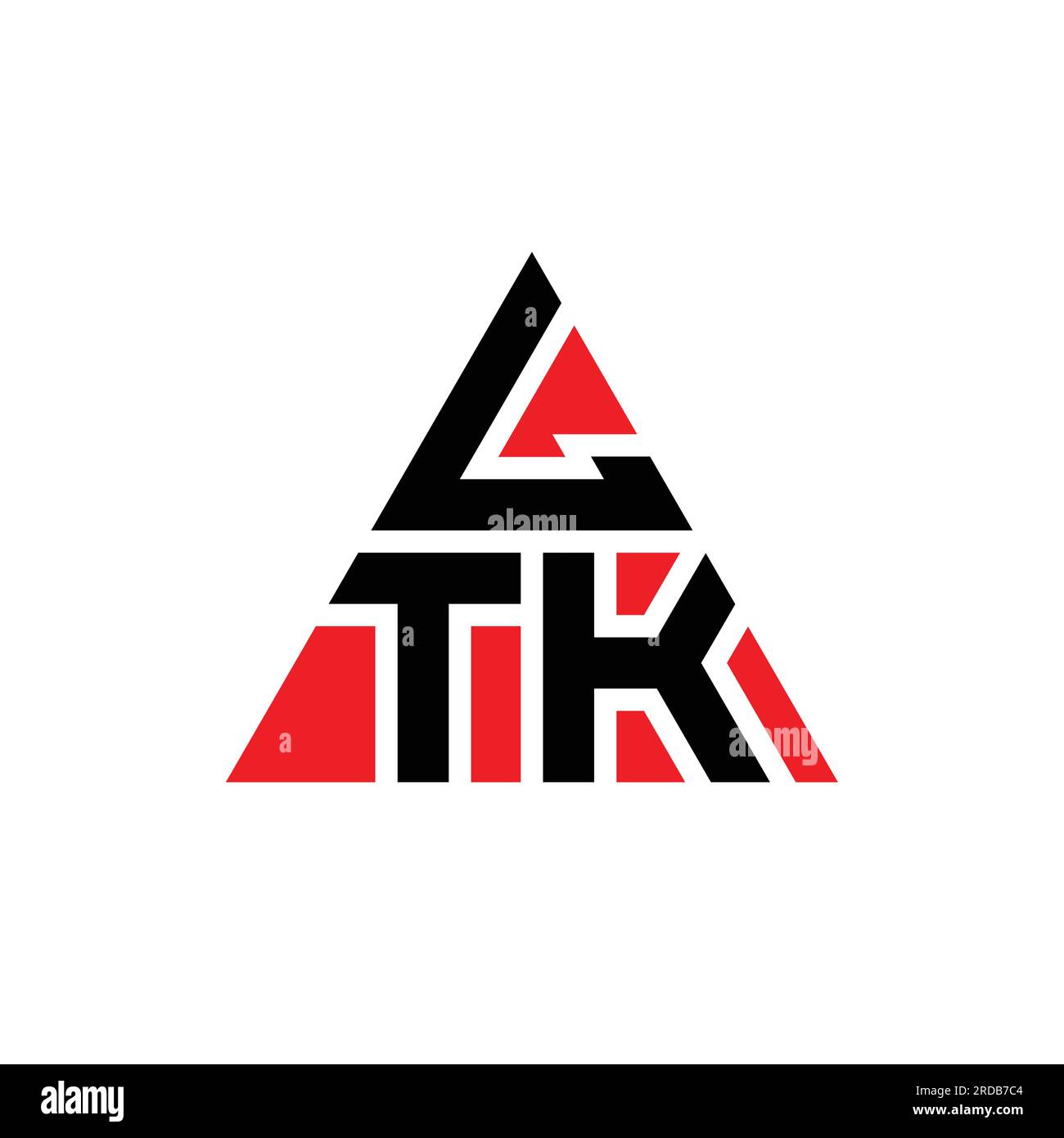 LTK triangle letter logo design with triangle shape. LTK triangle logo design monogram. LTK triangle vector logo template with red color. LTK triangul Stock Vector