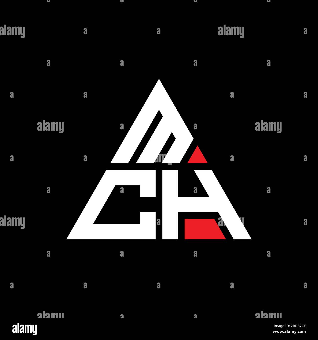 MCH triangle letter logo design with triangle shape. MCH triangle logo