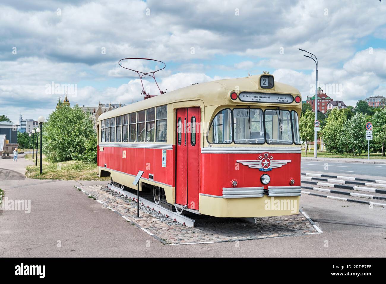 First Tram In Riga Vintage tram in Tram Museum outdoors, Kazan, Russia. The RVZ-6 wagon by ...