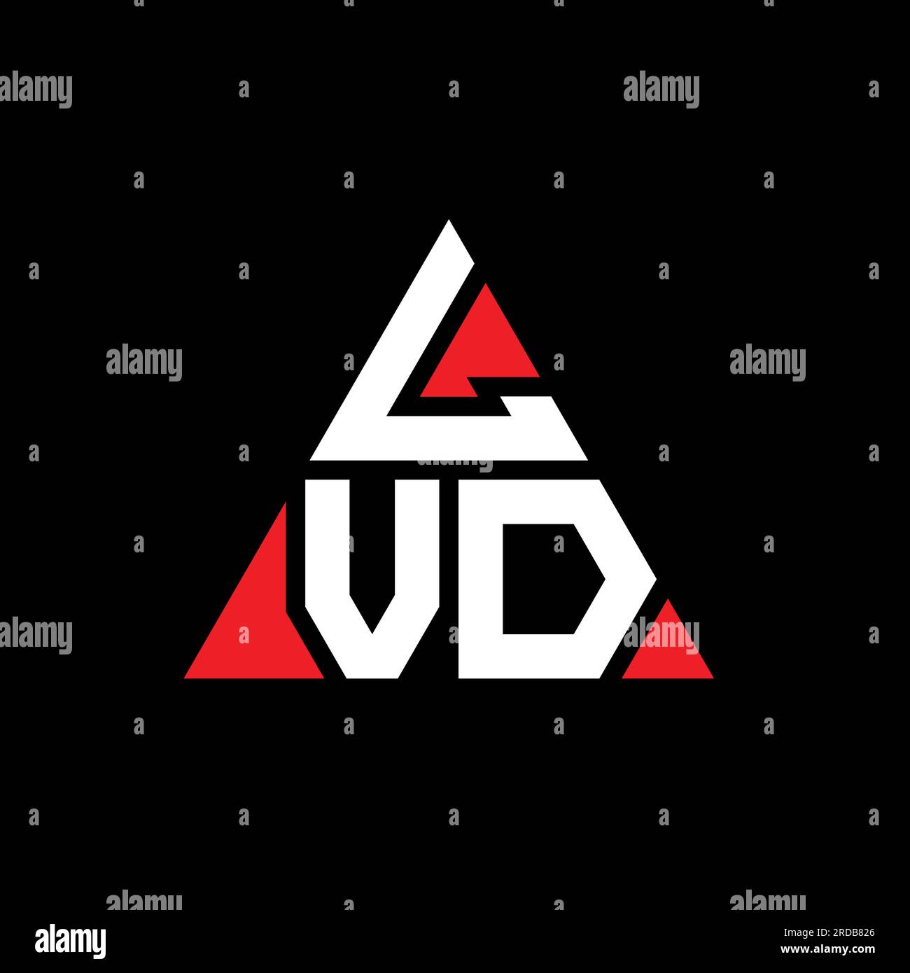 LVD triangle letter logo design with triangle shape. LVD triangle logo