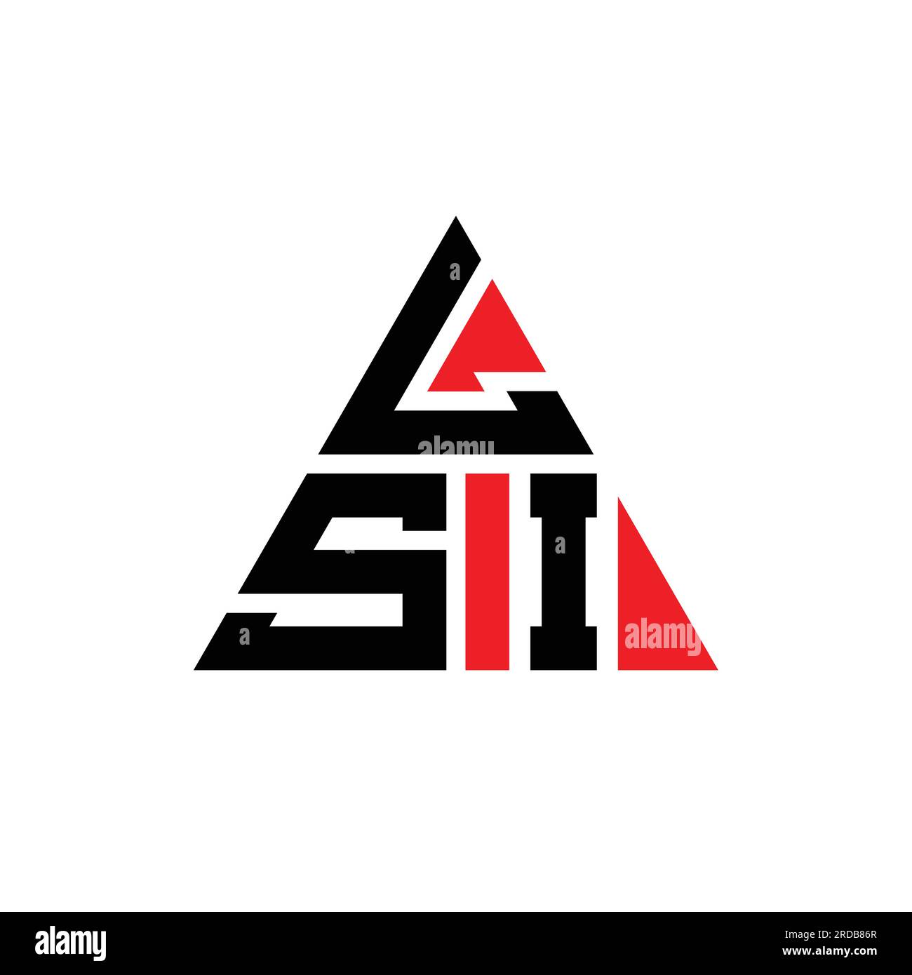 LSI triangle letter logo design with triangle shape. LSI triangle logo design monogram. LSI triangle vector logo template with red color. LSI triangul Stock Vector