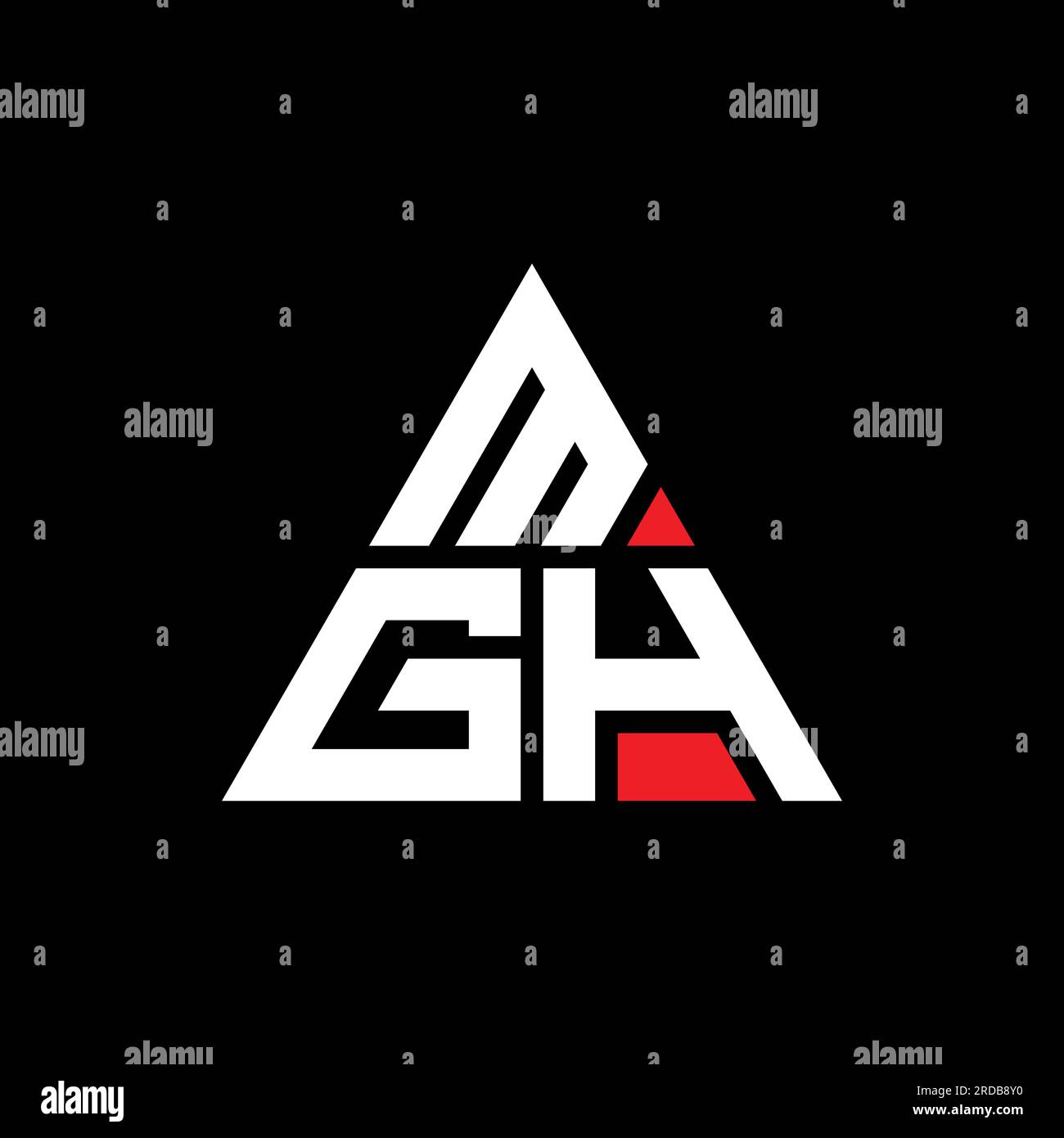 MGH triangle letter logo design with triangle shape. MGH triangle logo