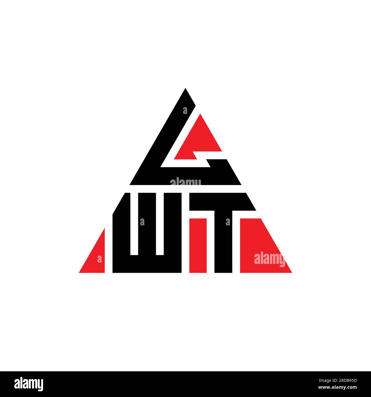 LWT triangle letter logo design with triangle shape. LWT triangle logo design monogram. LWT triangle vector logo template with red color. LWT triangul Stock Vector
