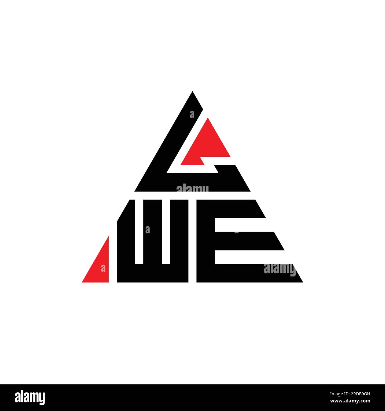 LWE triangle letter logo design with triangle shape. LWE triangle logo design monogram. LWE triangle vector logo template with red color. LWE triangul Stock Vector