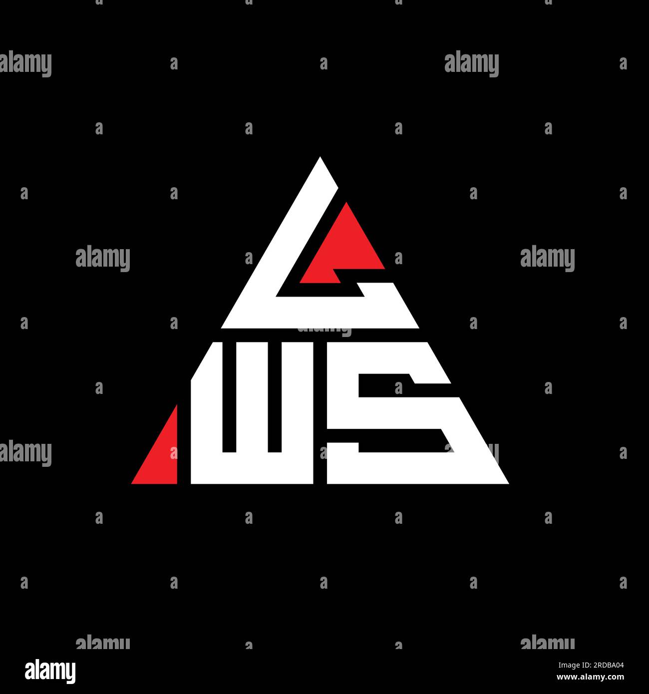 LWS triangle letter logo design with triangle shape. LWS triangle logo design monogram. LWS triangle vector logo template with red color. LWS triangul Stock Vector