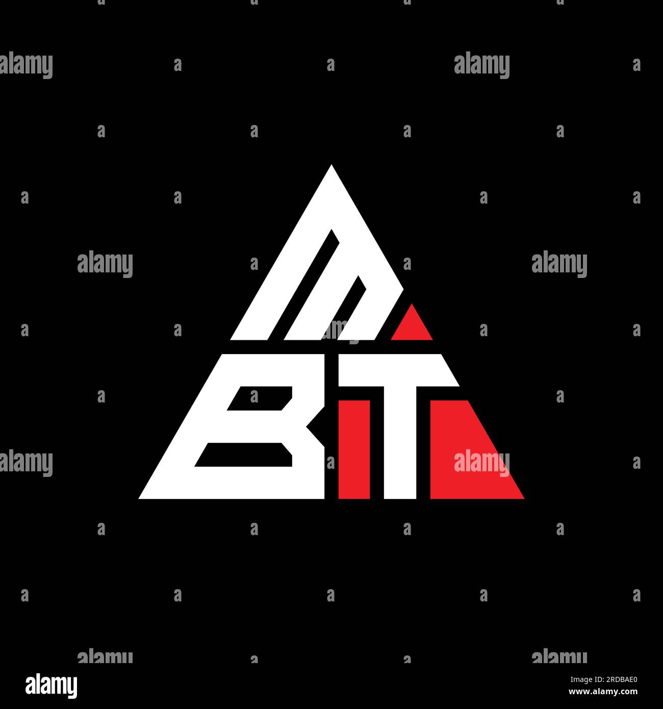 MBT triangle letter logo design with triangle shape. MBT triangle logo