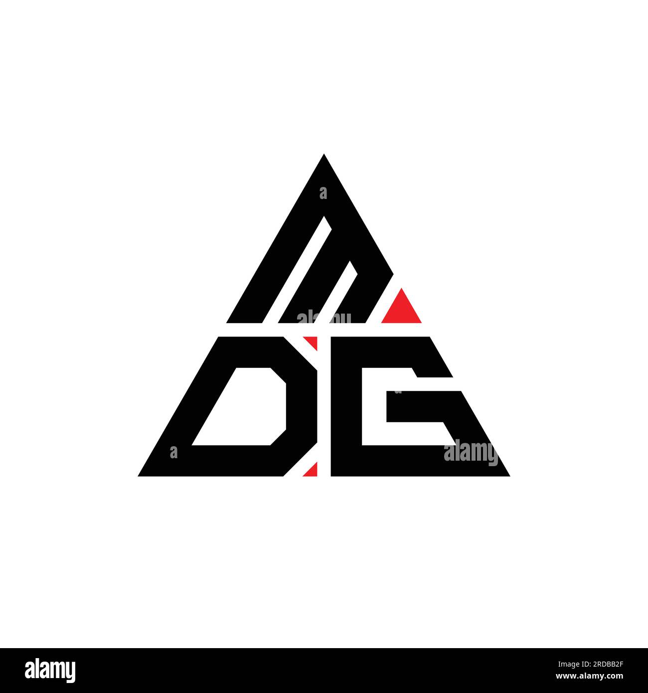 MDG triangle letter logo design with triangle shape. MDG triangle logo