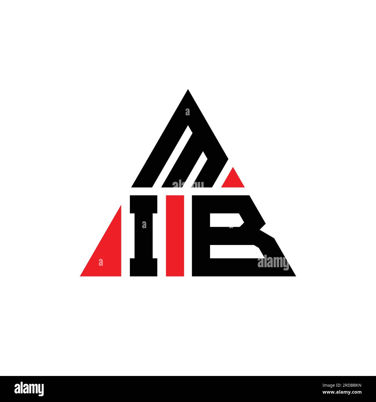 MIB triangle letter logo design with triangle shape. MIB triangle logo