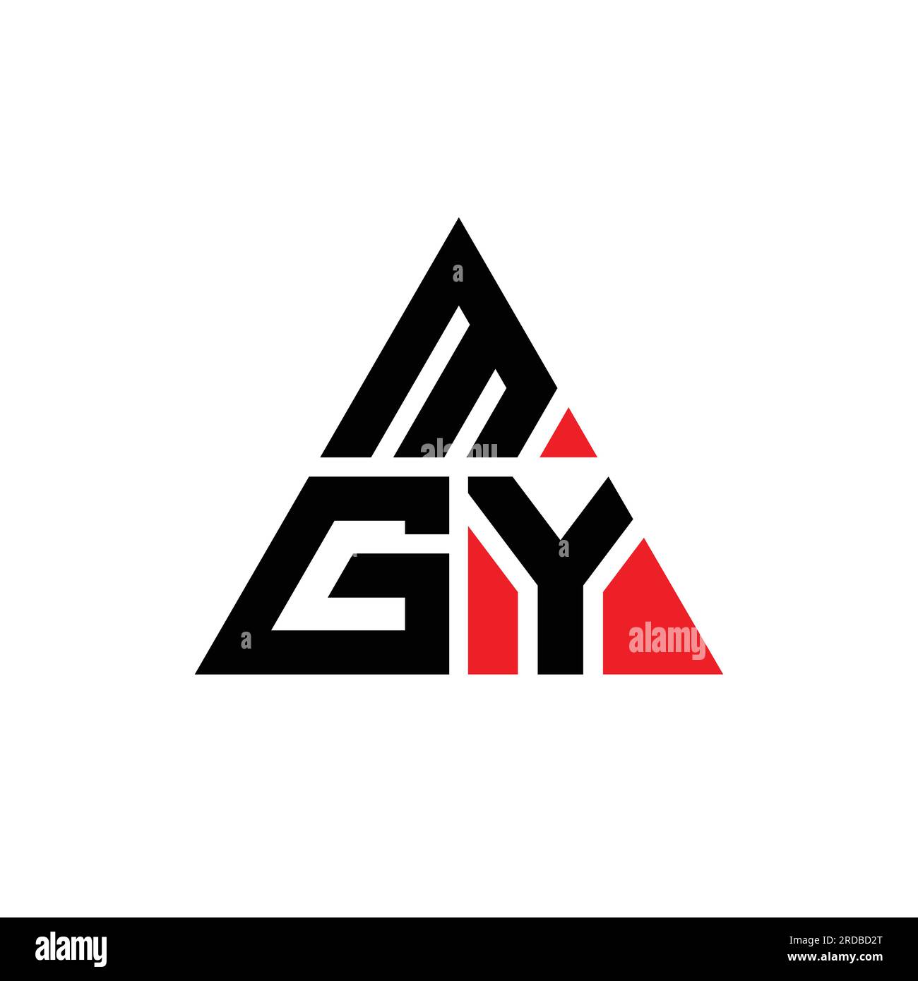 MGY triangle letter logo design with triangle shape. MGY triangle logo design monogram. MGY triangle vector logo template with red color. MGY triangul Stock Vector