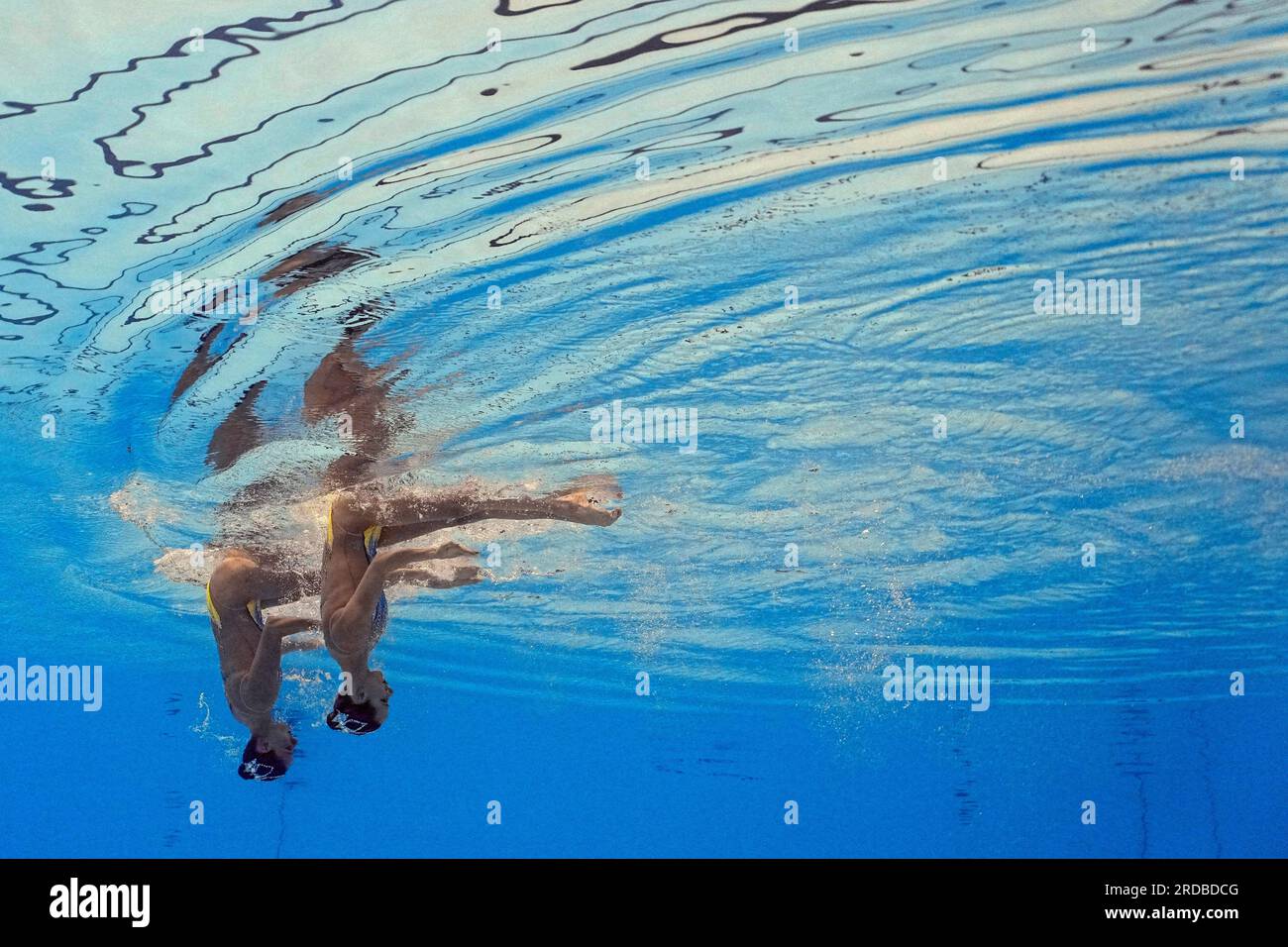 Lucrezia Ruggiero and Linda Cerruti, of Italy, compete in the duet free ...