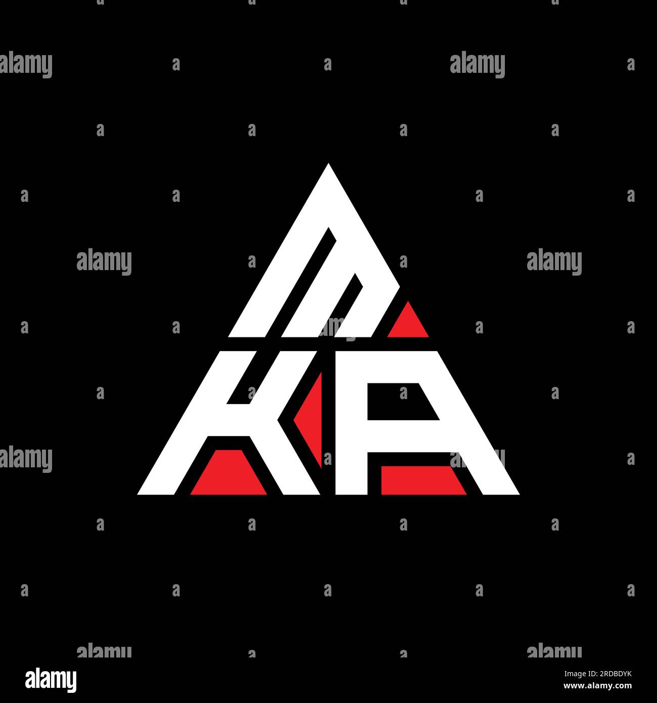 MKA triangle letter logo design with triangle shape. MKA triangle logo
