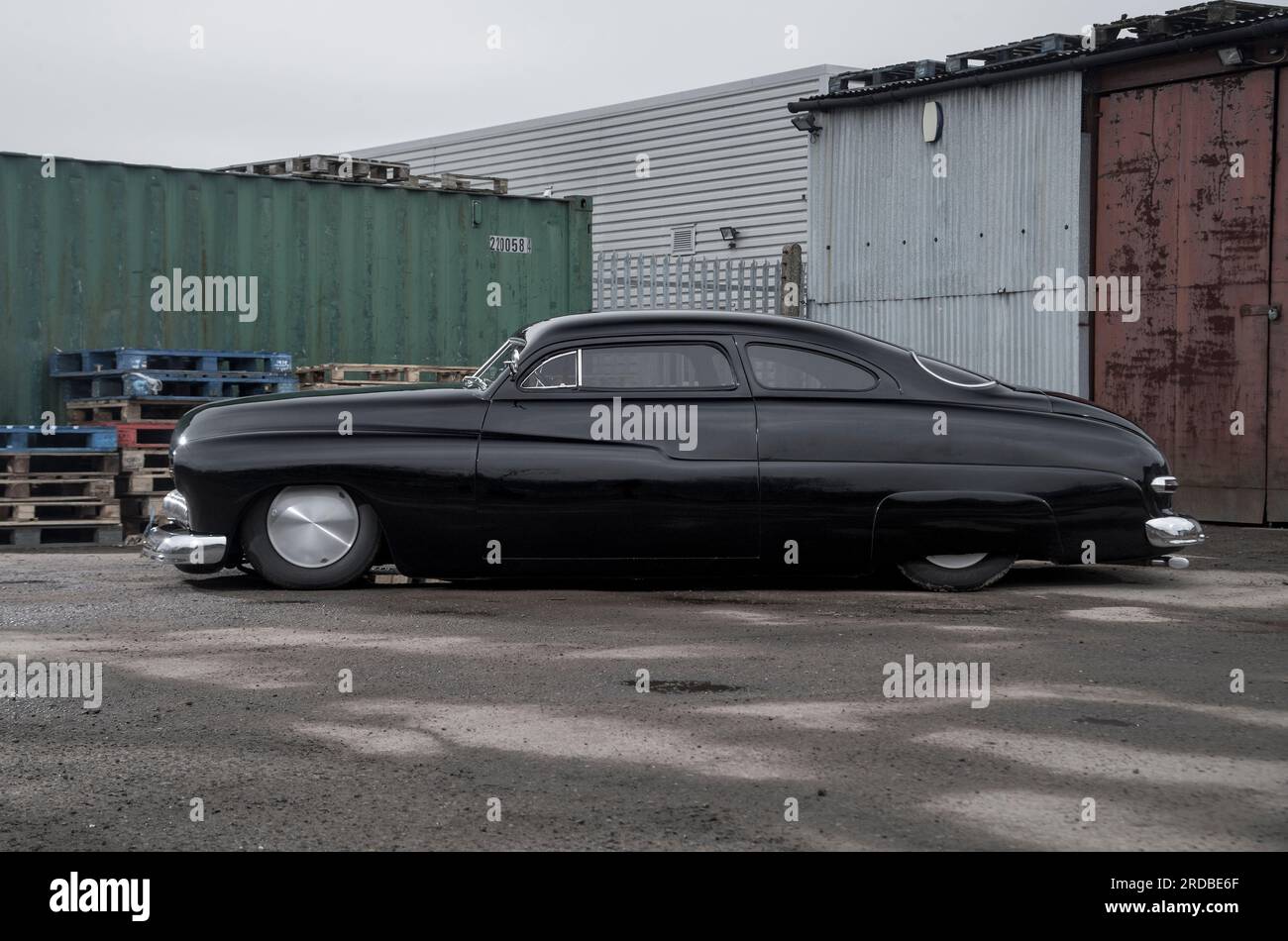 1949 Mercury 'lead Sled' Traditional Low Rider Custom Car Stock Photo 