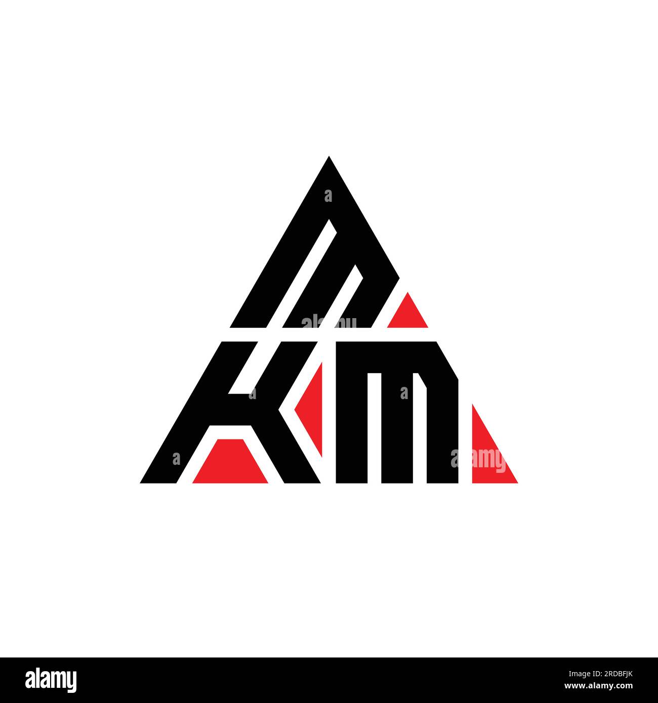 MKM triangle letter logo design with triangle shape. MKM triangle