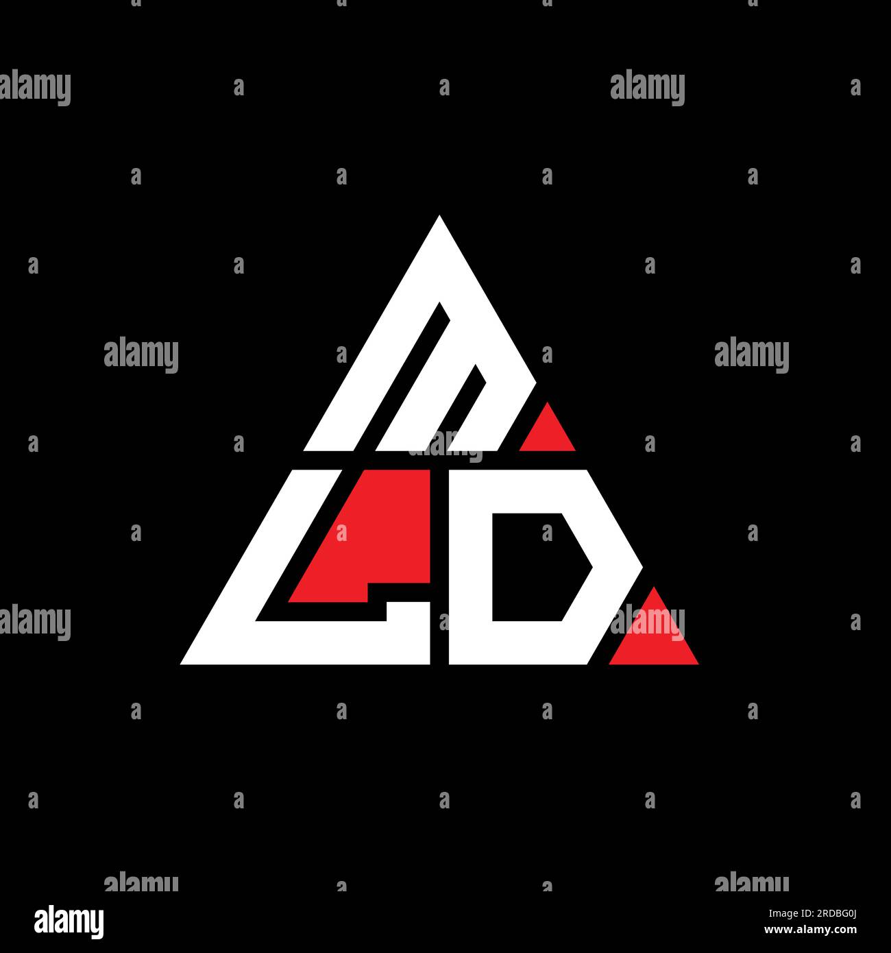 MLD triangle letter logo design with triangle shape. MLD triangle logo