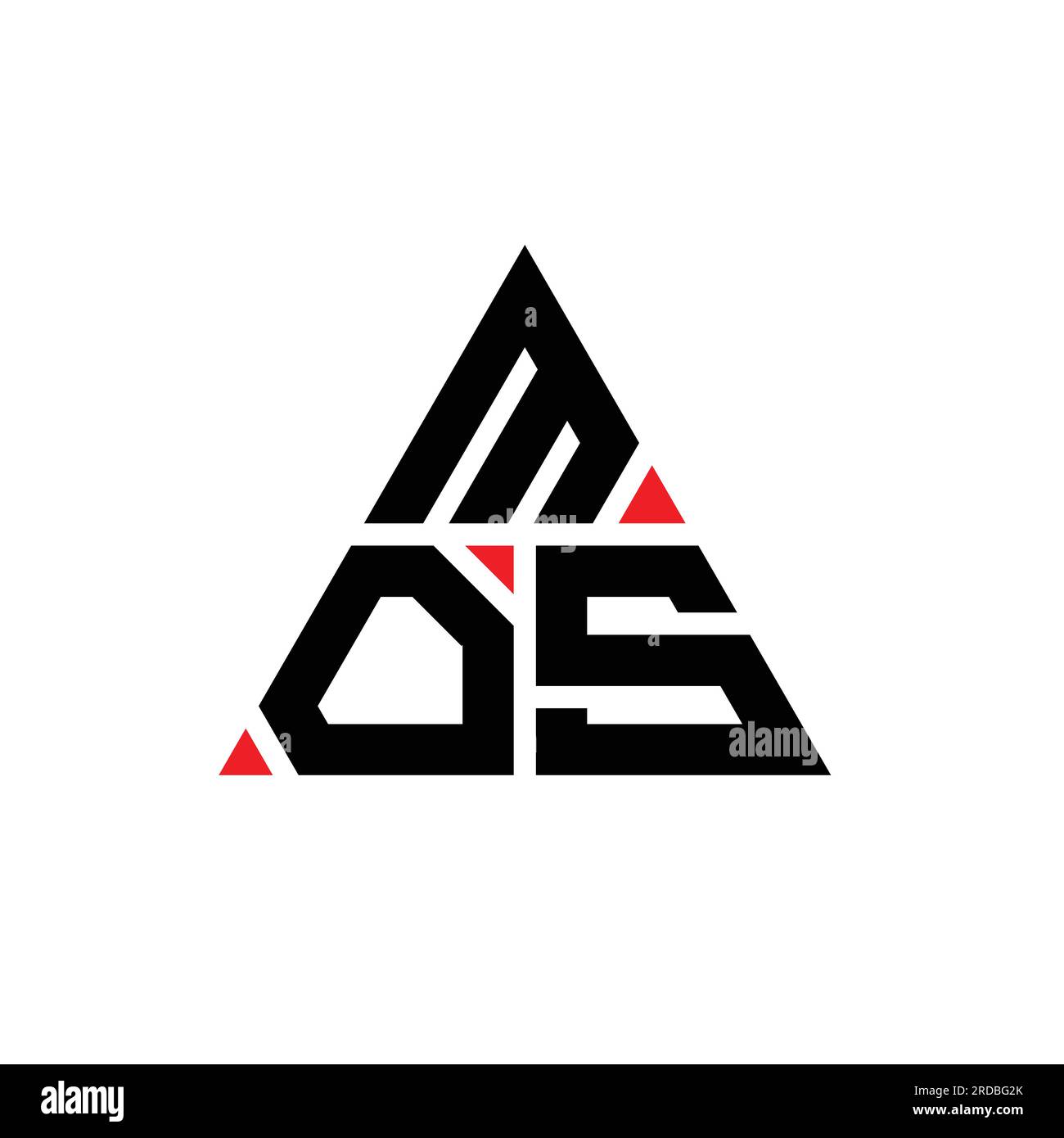MOS triangle letter logo design with triangle shape. MOS triangle logo ...