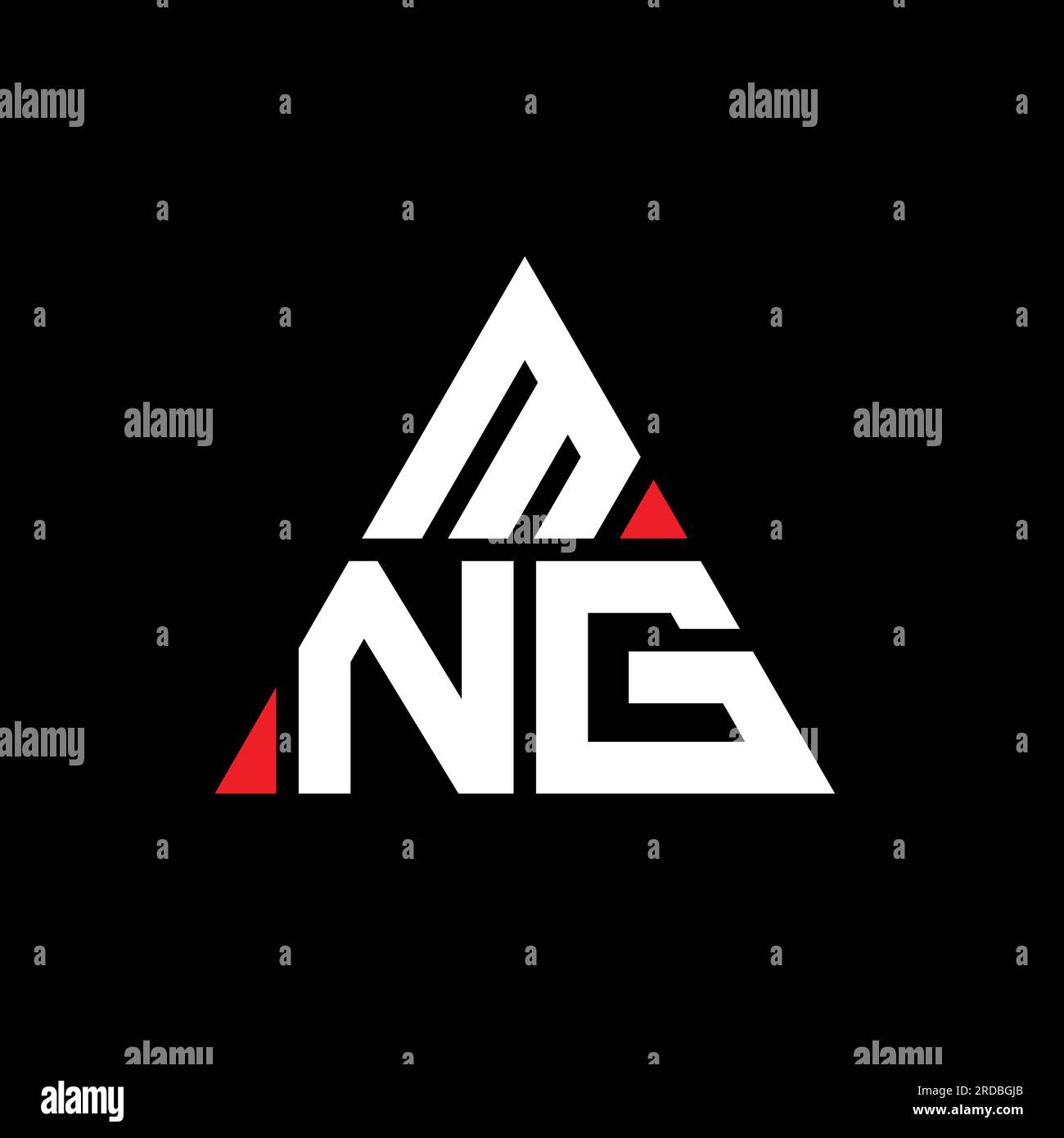 MNG triangle letter logo design with triangle shape. MNG triangle logo