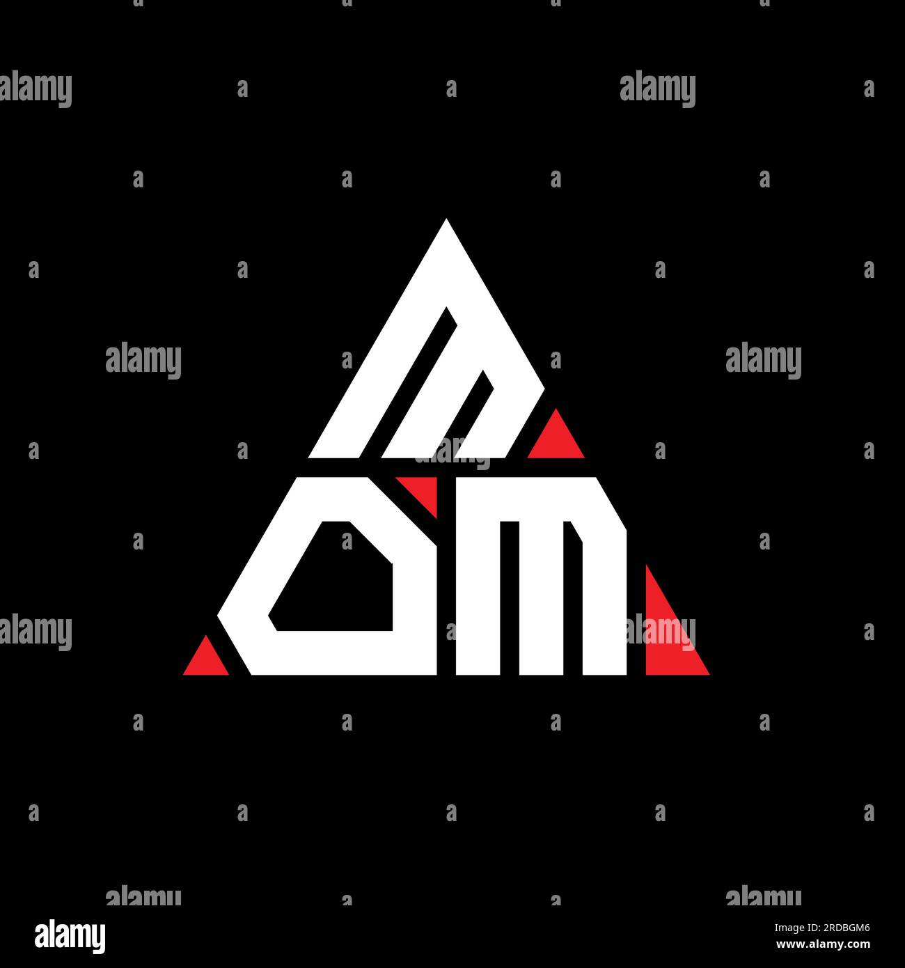 MOM triangle letter logo design with triangle shape. MOM triangle logo