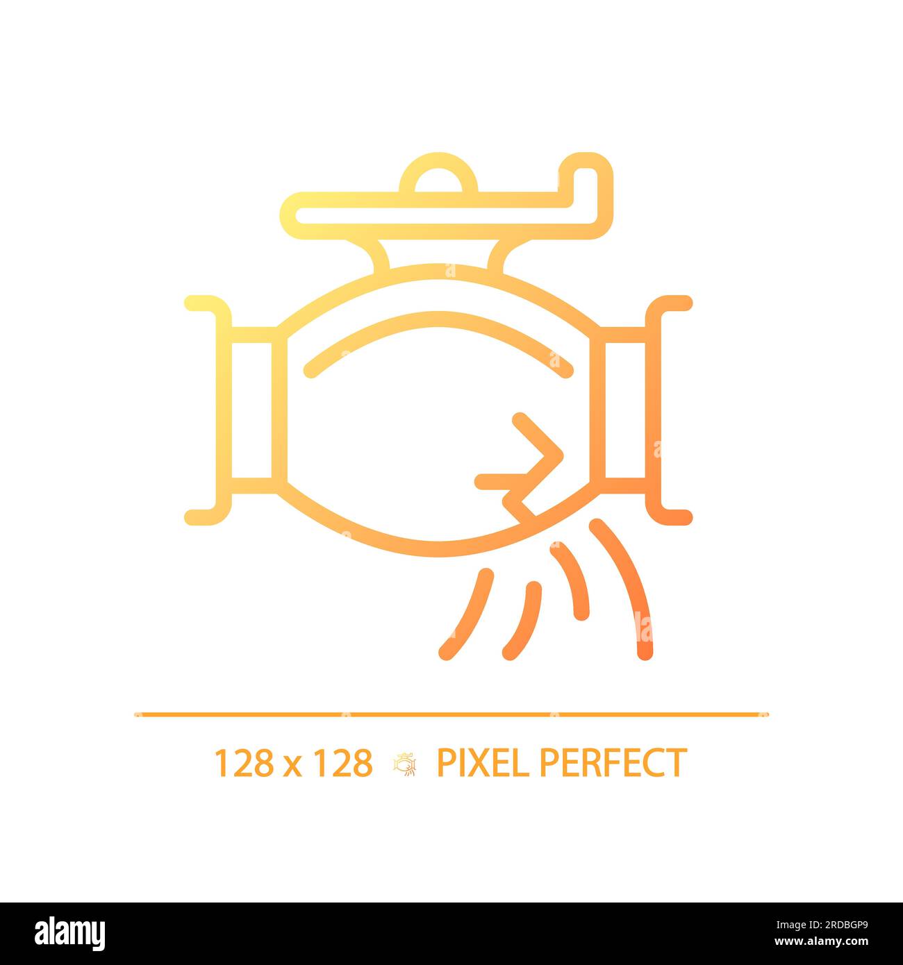 Oil pipe leakage gradient linear vector icon Stock Vector