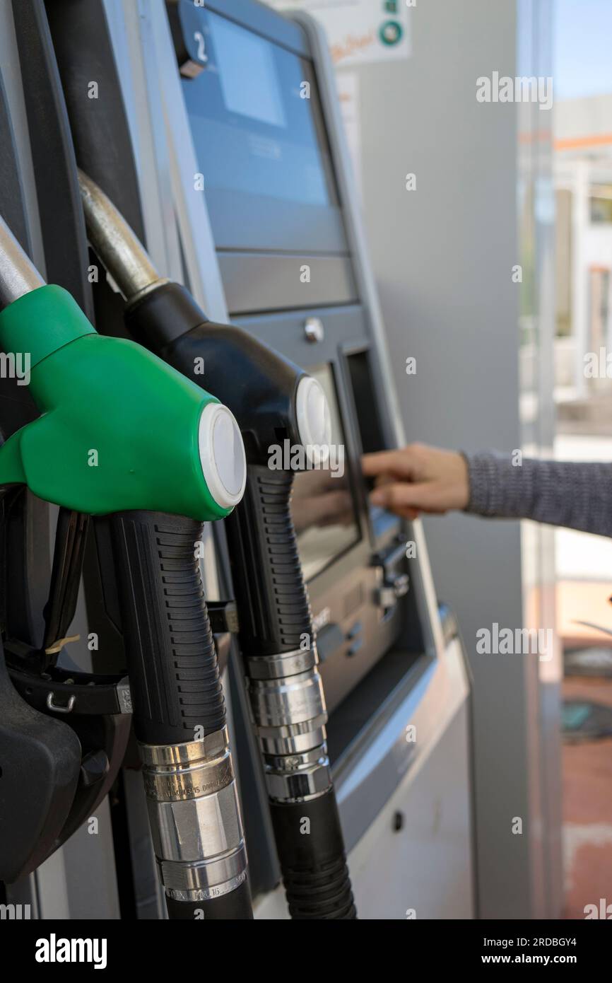 payment at the gas station at the ATM Stock Photo Alamy