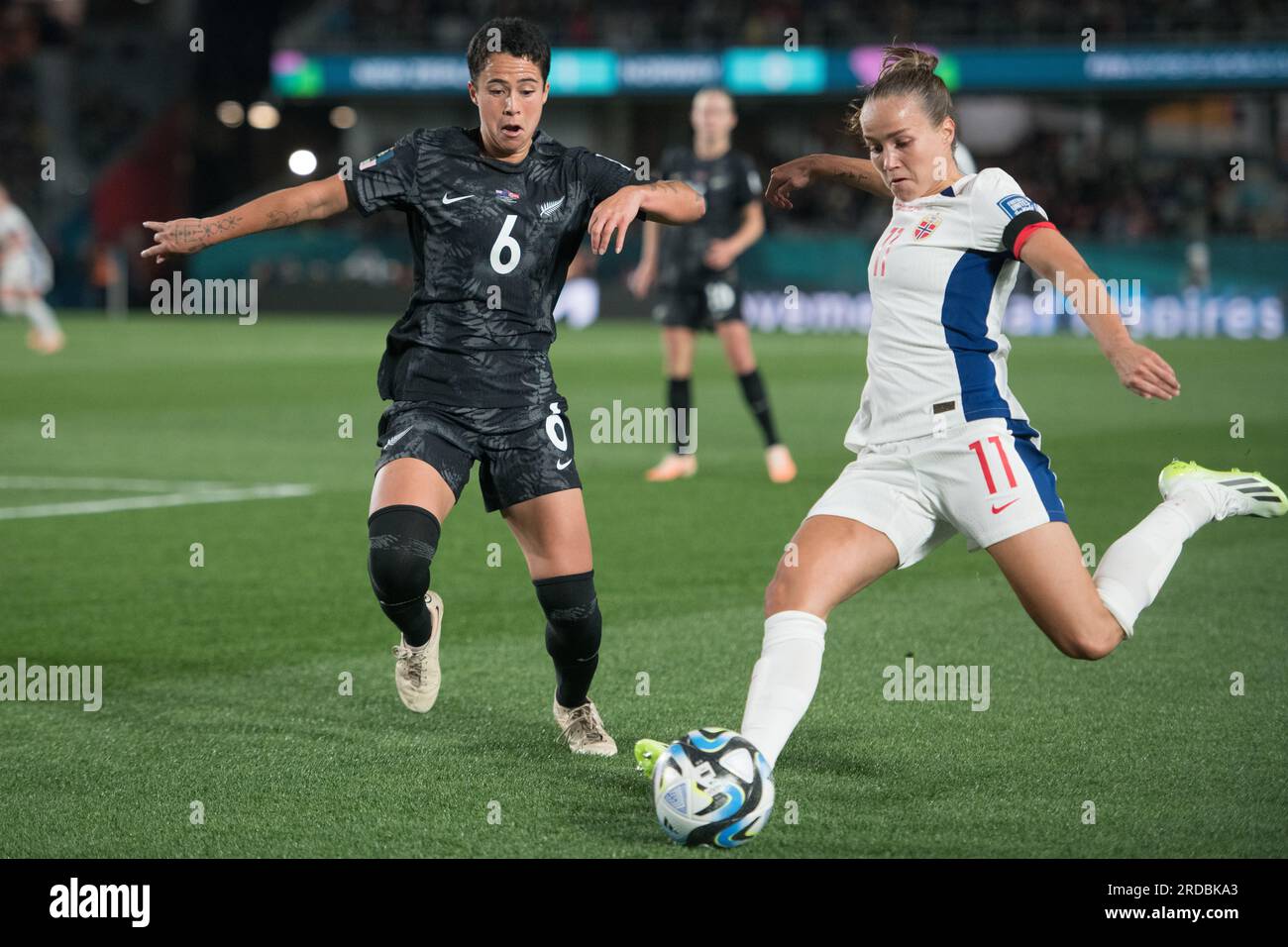 Auckland, New Zealand. 20th July, 2023. Malia Rose Steinmetz (L) of New