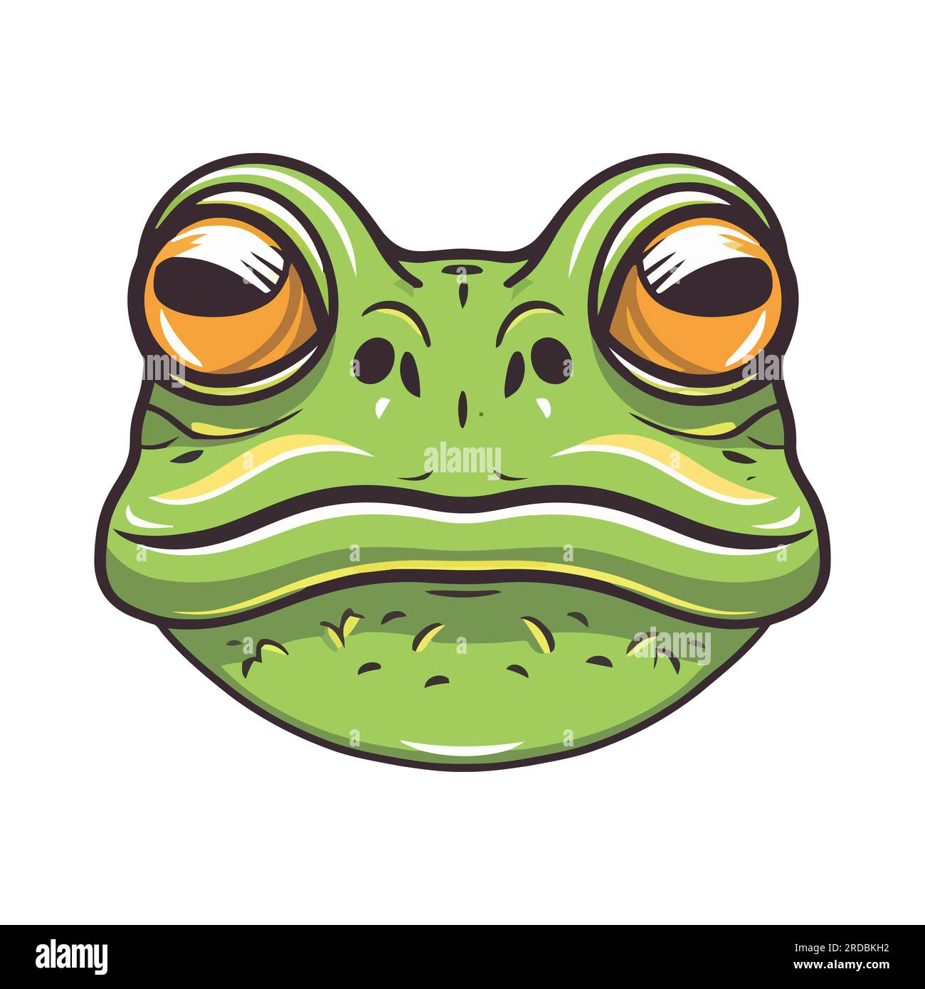 Frog head logo design. Abstract drawing frog face. Cute frog face