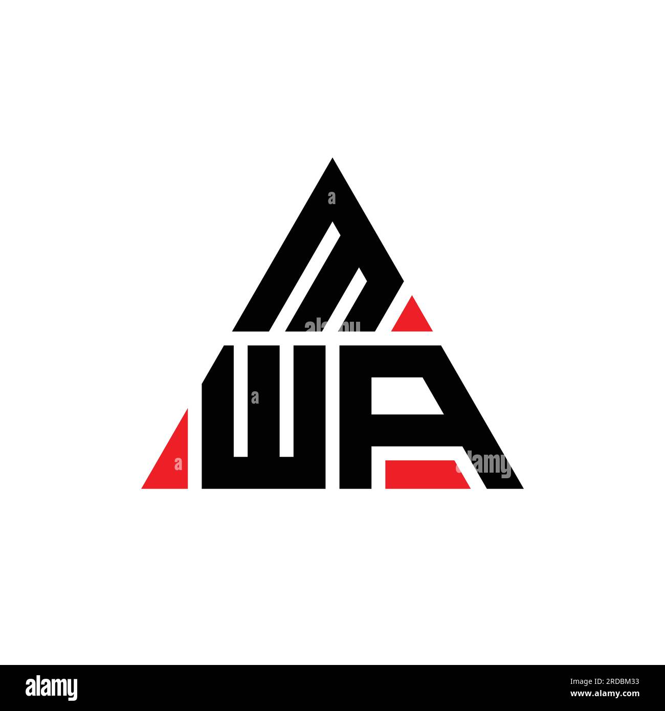 MWA triangle letter logo design with triangle shape. MWA triangle logo