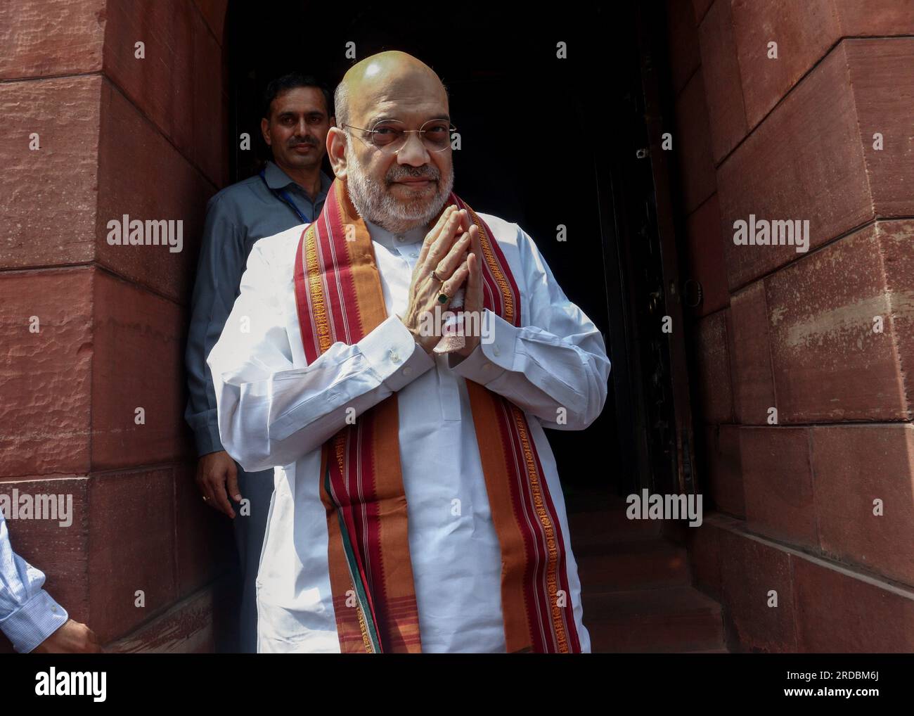 New Delhi, India. 20th July, 2023. Amit Shah, India's Home Minister, seen arriving for monsoon session 2023 of Parliament in New Delhi. (Photo by Ganesh Chandra/SOPA Images/Sipa USA) Credit: Sipa USA/Alamy Live News Stock Photo