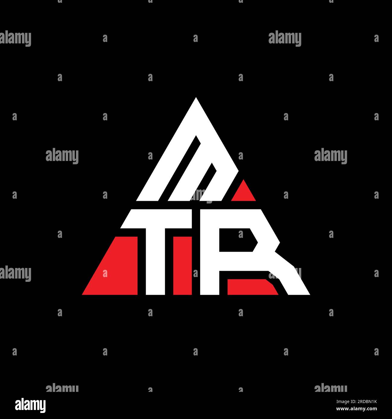 MTR triangle letter logo design with triangle shape. MTR triangle logo design monogram. MTR triangle vector logo template with red color. MTR triangul Stock Vector