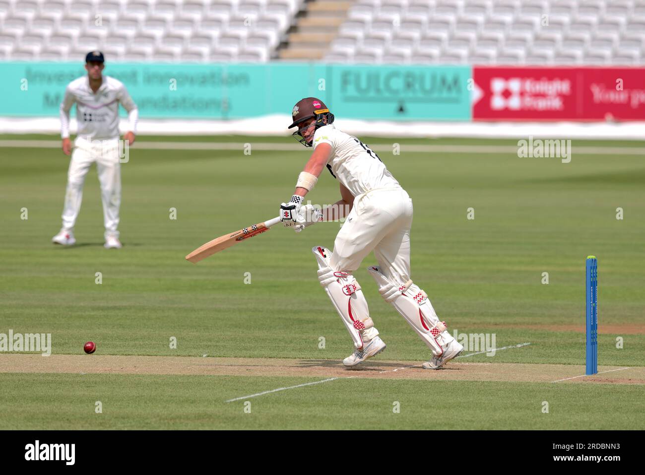 London, UK. 20th July, 2023. Surrey's Jamie Smith batting as Middlesex take on Surrey on day two of the County Championship match at Lords. Credit: David Rowe/Alamy Live News Stock Photo