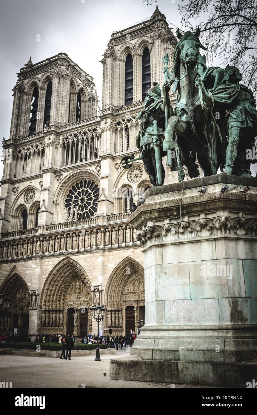 Charlemagne bronze statue paris hi-res stock photography and images - Alamy