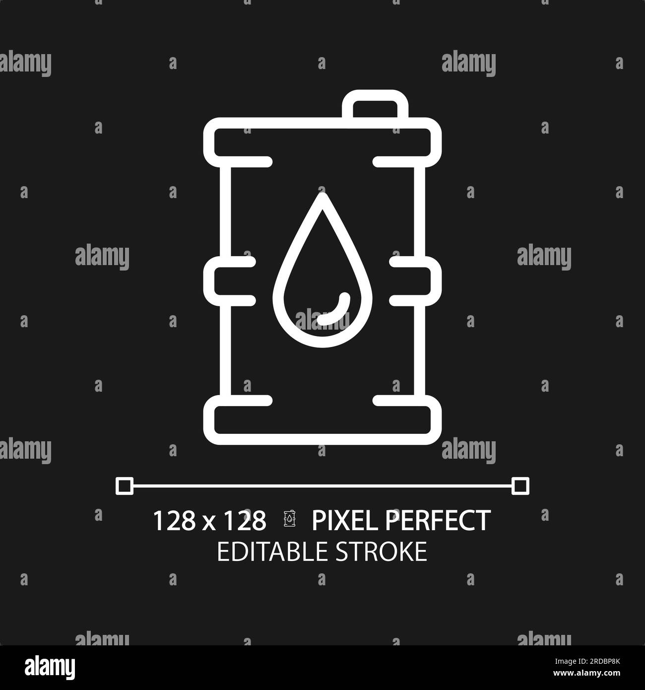 Oil barrel white linear icon for dark theme Stock Vector Image & Art