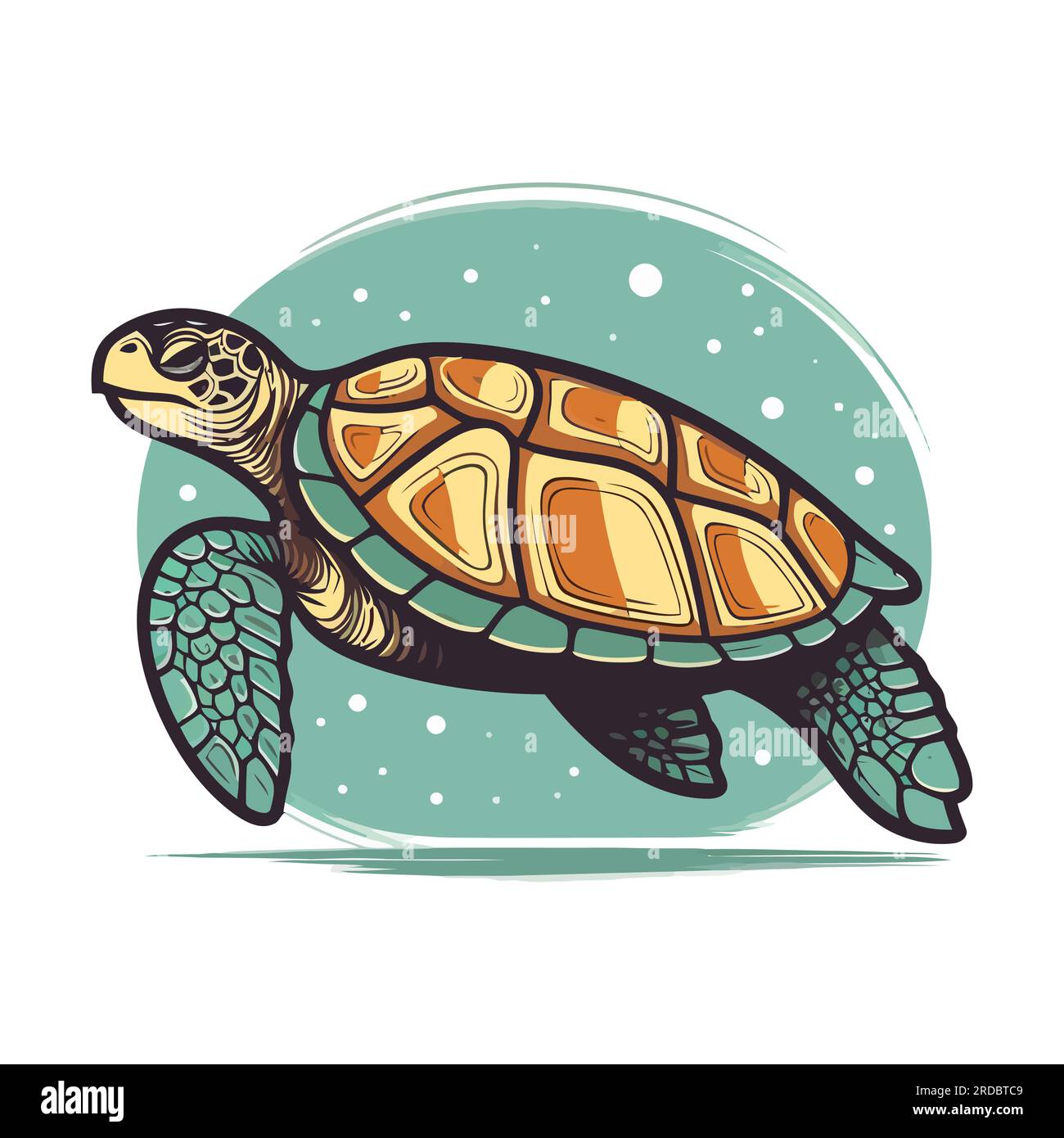 Turtle image. Abstract drawing turtle. Cute turtle isolated. Vector illustration Stock Vector