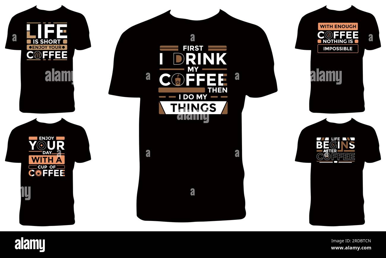 Coffee T Shirt Design Bundle Stock Vector Image & Art - Alamy