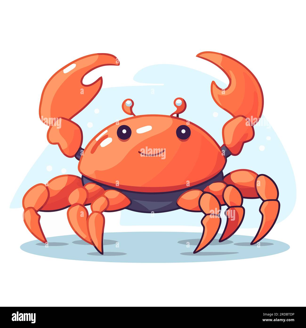 Crab logo design. Abstract drawing crab. Cute crab isolated. Vector