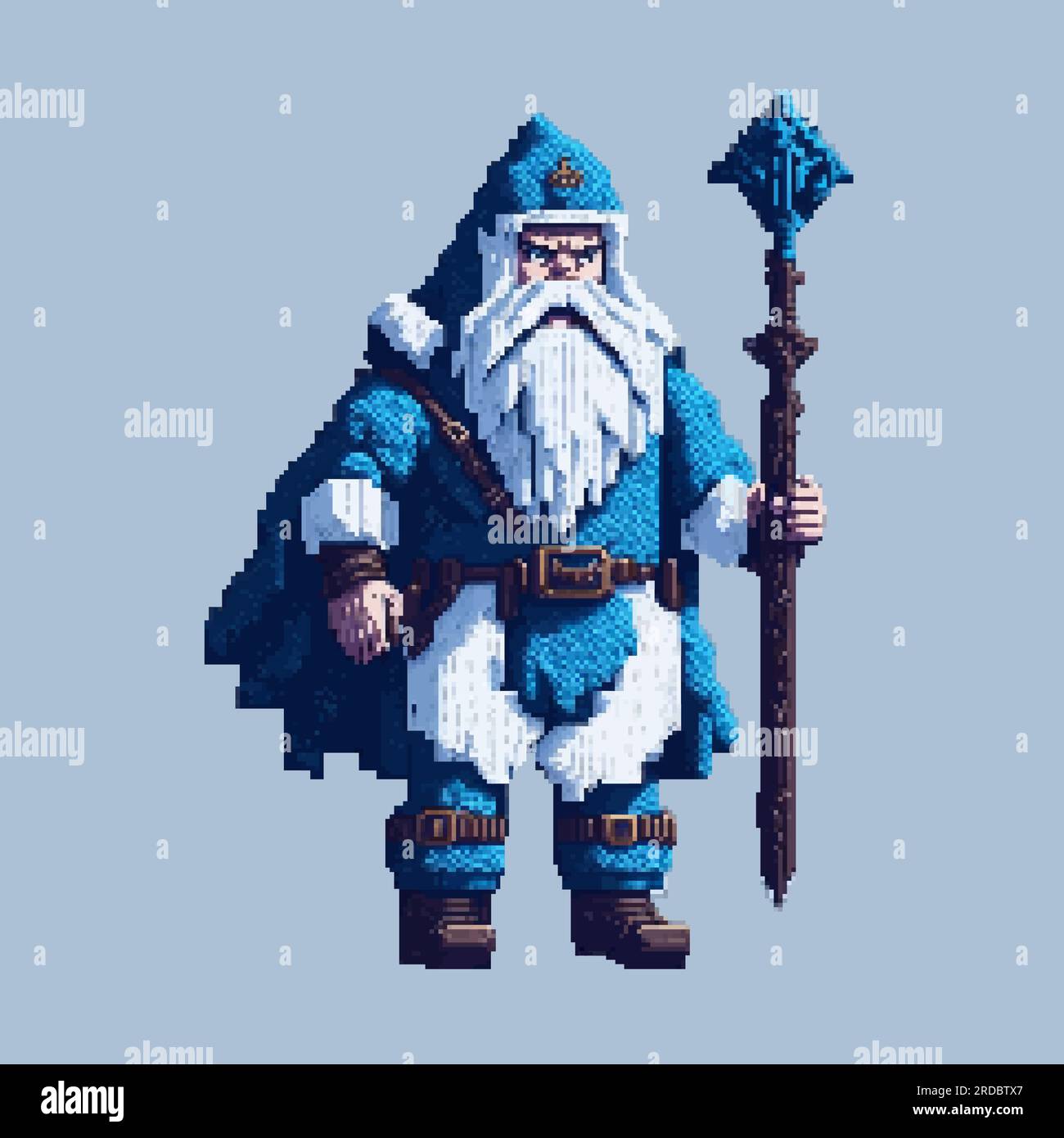 Christmas pixel art Santa Claus, Father Frost in a festive costume came ...