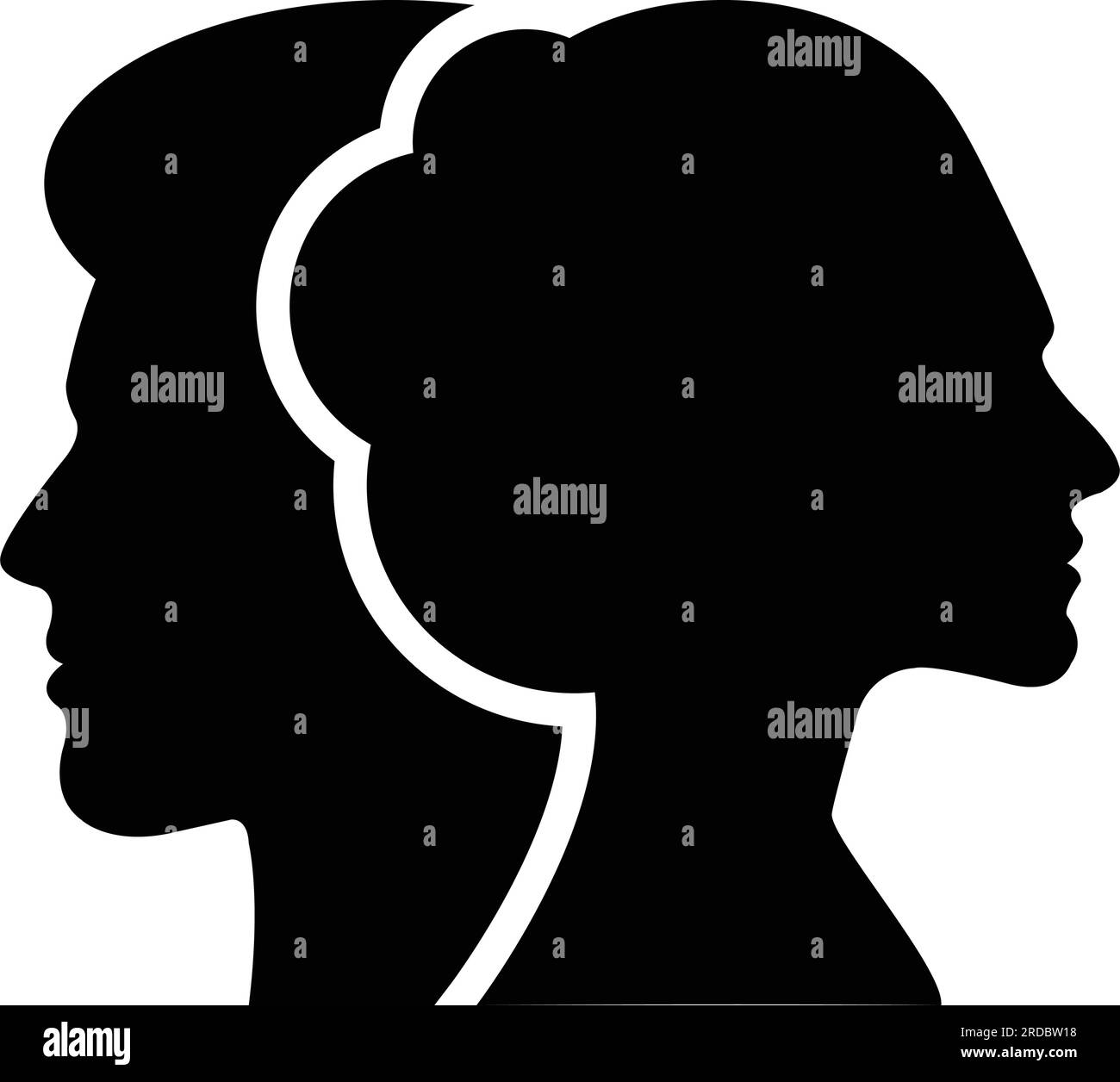 Man And Woman Head Silhouette Clip Art
