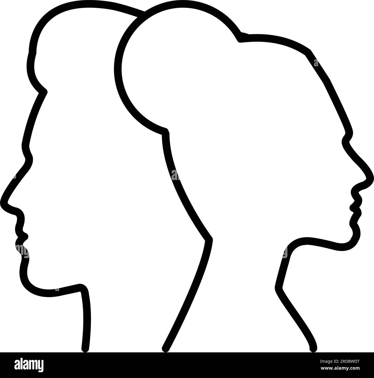 Man and woman outline face profile silhouette vector icon in a glyph  pictogram illustration Stock Vector Image & Art - Alamy