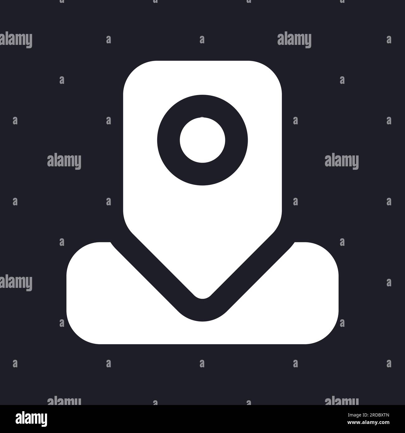 Location pin dark mode glyph ui icon Stock Vector