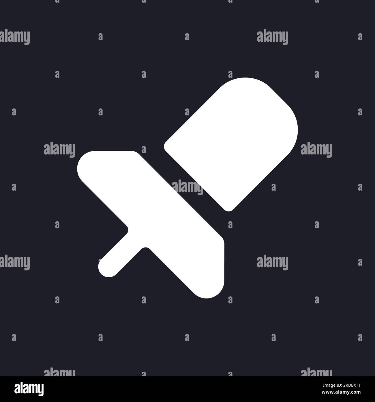 Pin dark mode glyph ui icon Stock Vector