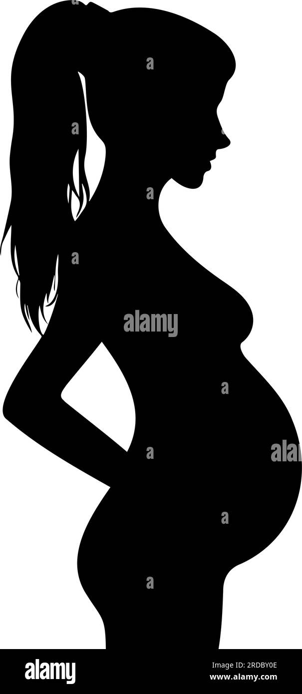 Pregnant woman silhouette. Vector illustration Stock Vector