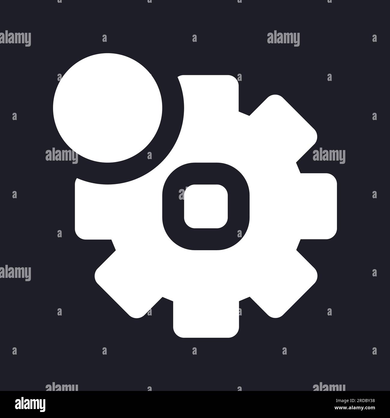 Settings notification dark mode glyph ui icon Stock Vector