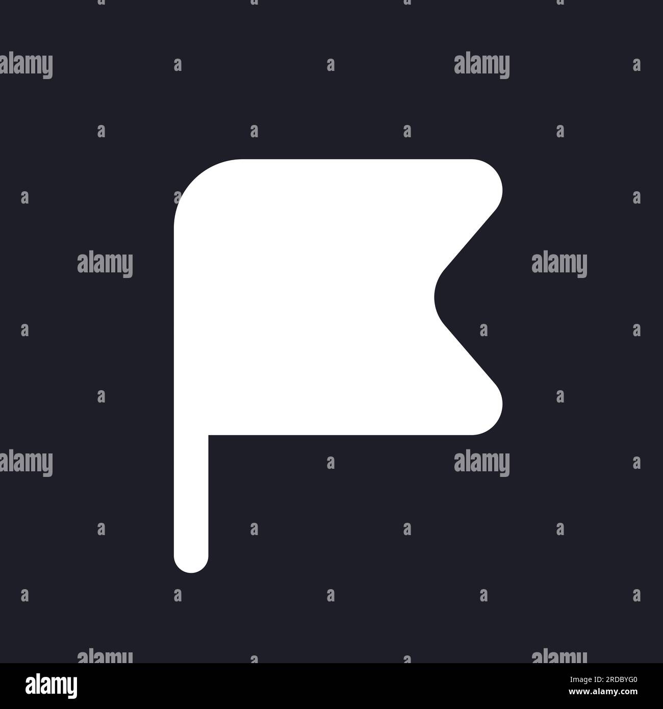 Flag dark mode glyph ui icon Stock Vector