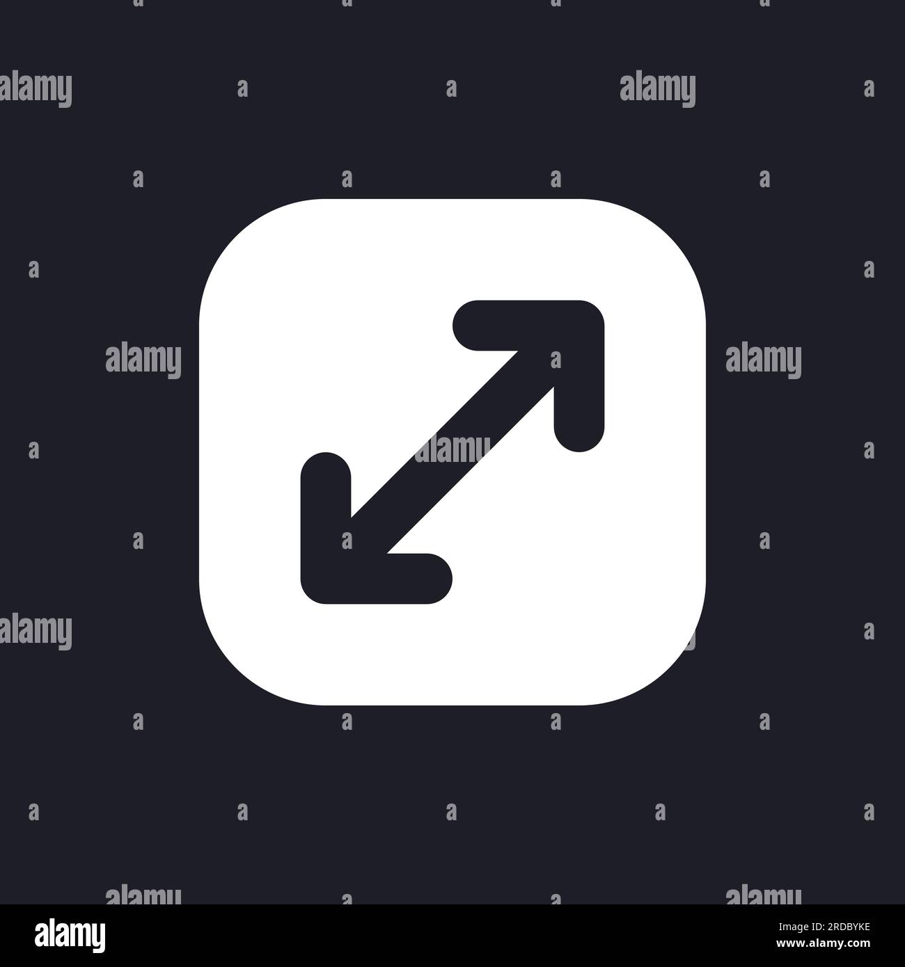 Screen enlargement dark mode glyph ui icon Stock Vector