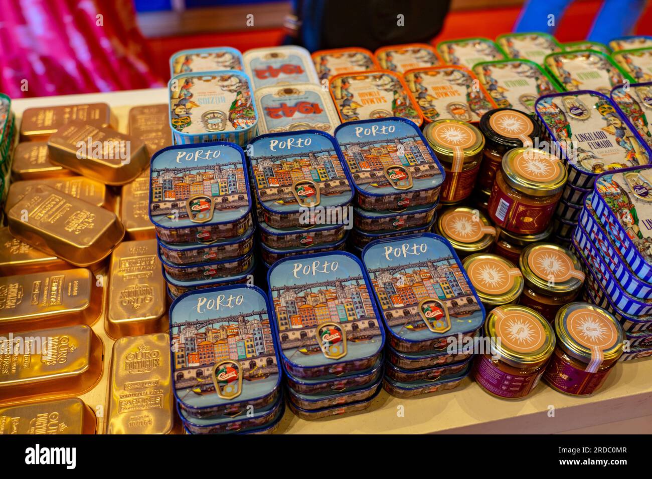 06.22.2023. Porto, Portugal Comur canned fisch sardines company brand